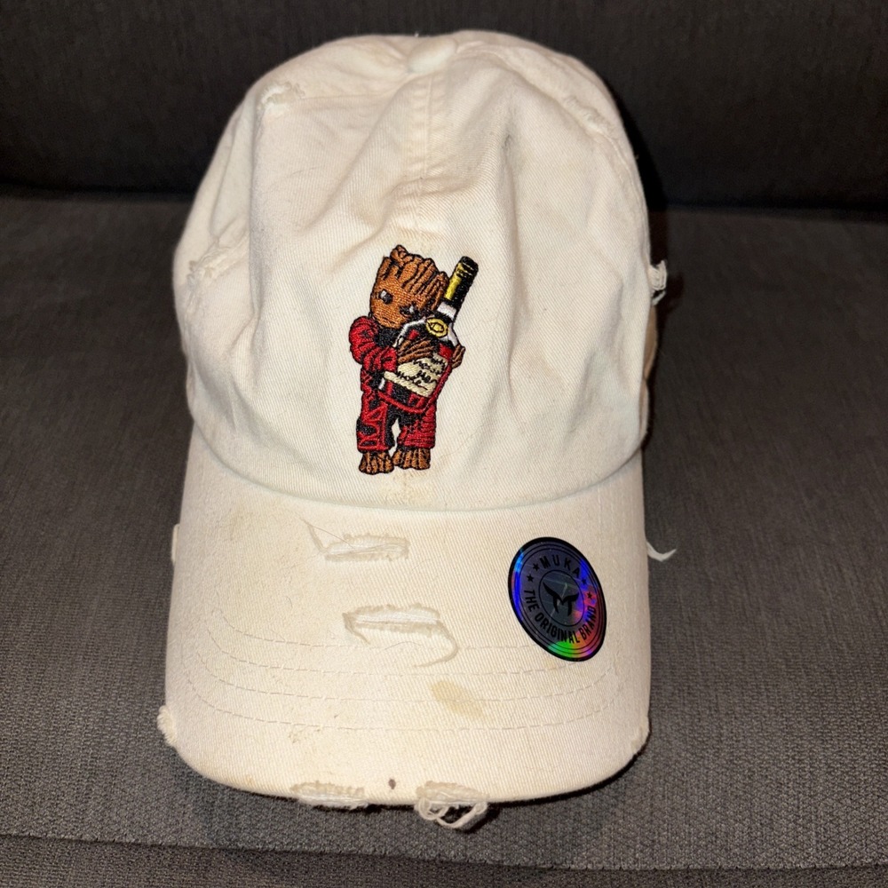 Muka‎ Henny Bottle Groot Distressed Faded Adjustable Cap Trucker Baseball Hat